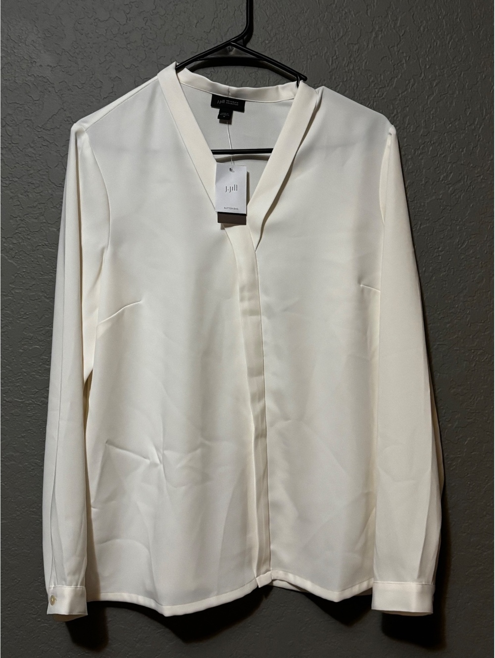 J.Jill Cream Button-Up Blouse, Size M, New with Tags
